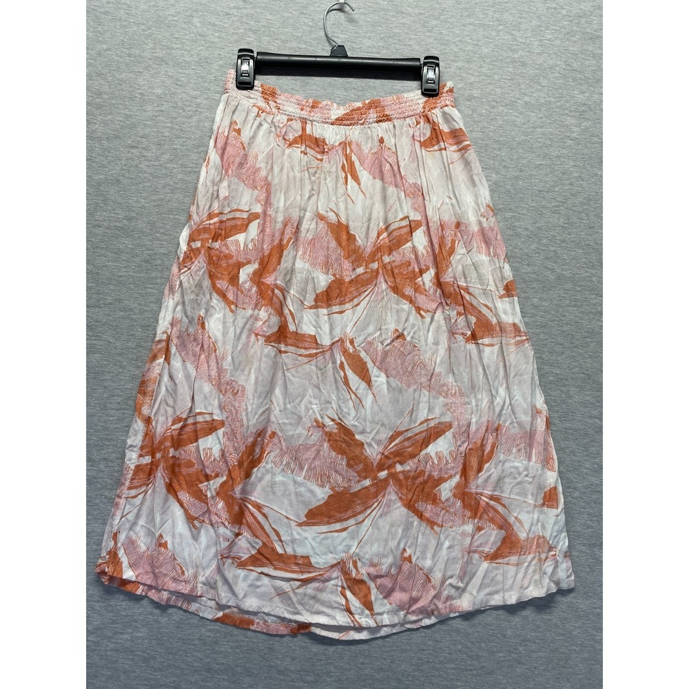 Roxy Flared Skirt Womens S Multi Abstract Print Viscose Soft Beach Elastic Waist